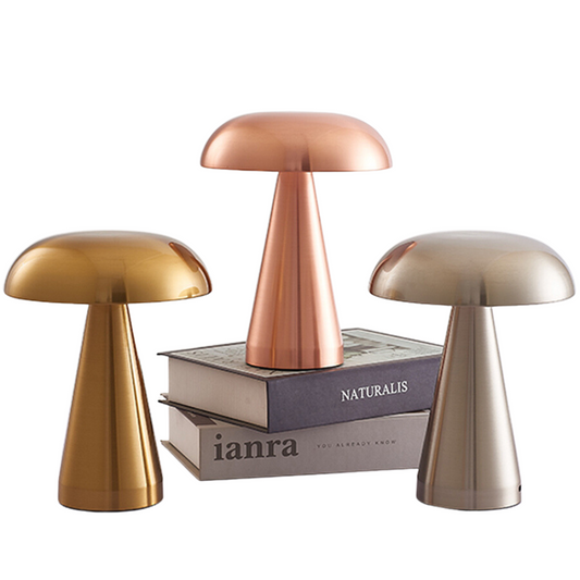 Vintage-Style Gold Mushroom LED Table Lamp with Touch Sensor - Night Lamp