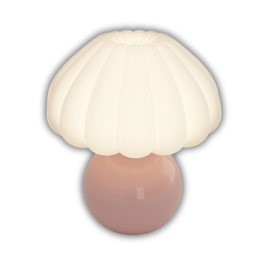 Cream French-Style Bedside Mushroom Lamp with Eye Protection Design