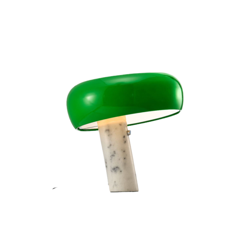 Italian-Style Mushroom Lamp with Stylish Marble Base