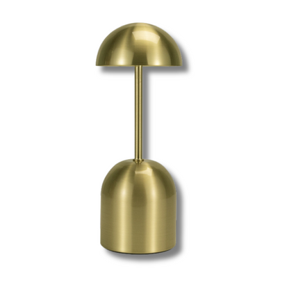 Gold Metal Touch-Control Cordless Mushroom Table Lamp - Atmospheric Design