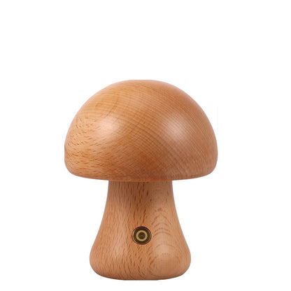 LED Wooden Mushroom Table Lamp - Cute and Stylish Design