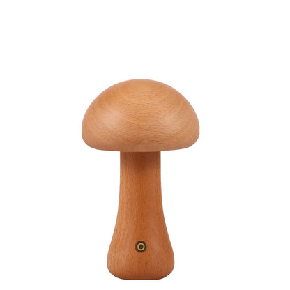 LED Wooden Mushroom Table Lamp - Cute and Stylish Design